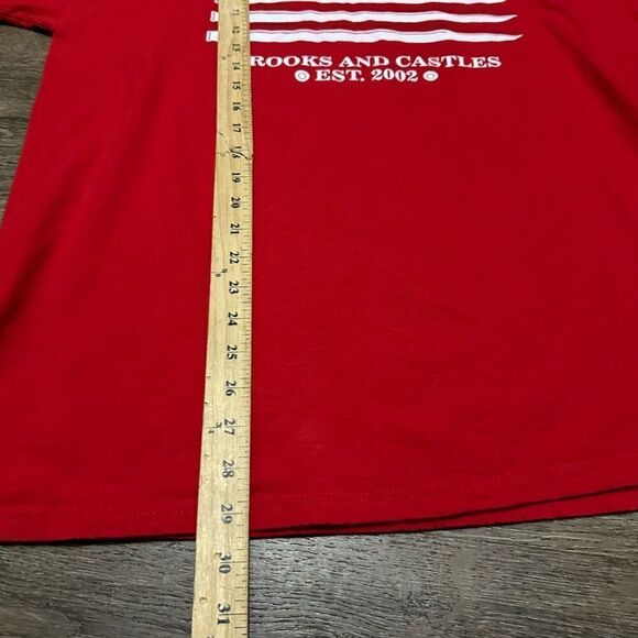 Crooks & Castle Mens T-Shirt Red Logo Graphic Streetwear American Flag Size XL - Picture 8 of 8